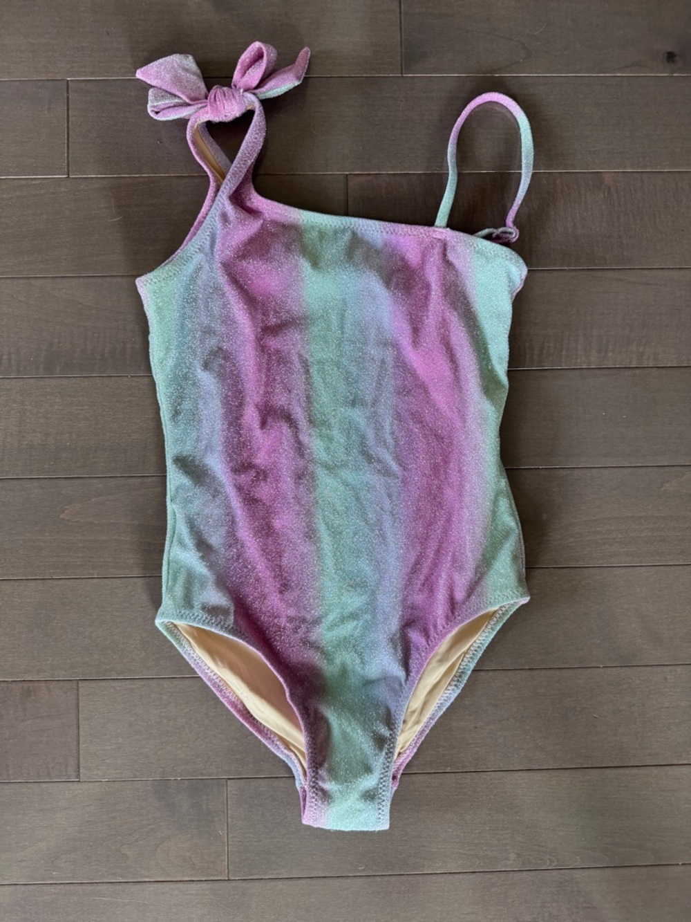 Girls One-Piece Swim Suit - Pastel Pink & Mint Ombre